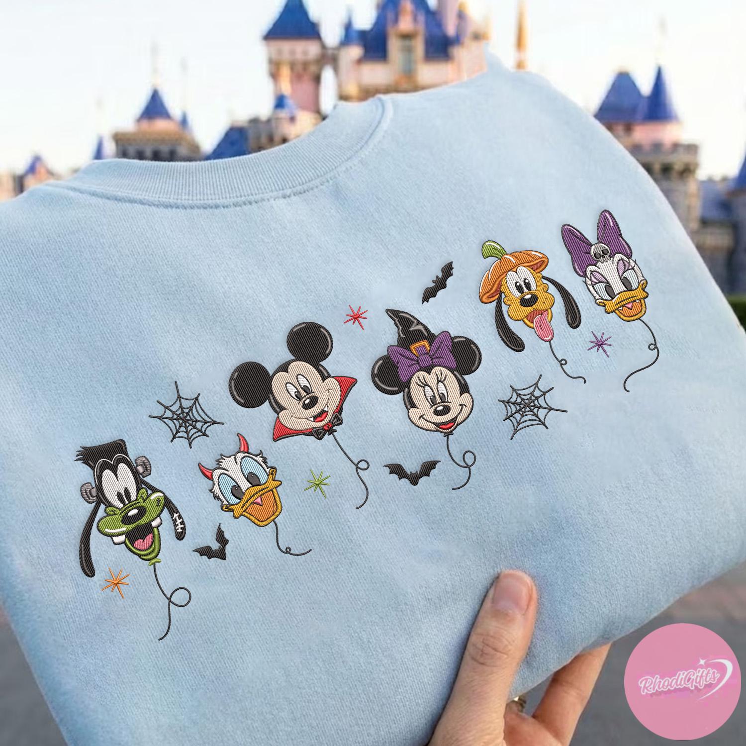 Embroidered Mickey and Friends Halloween Balloons Crop Tank – Mickey's Not So Scary Halloween Party Outfit Lace Trim Tank Top for Girls - photo 6