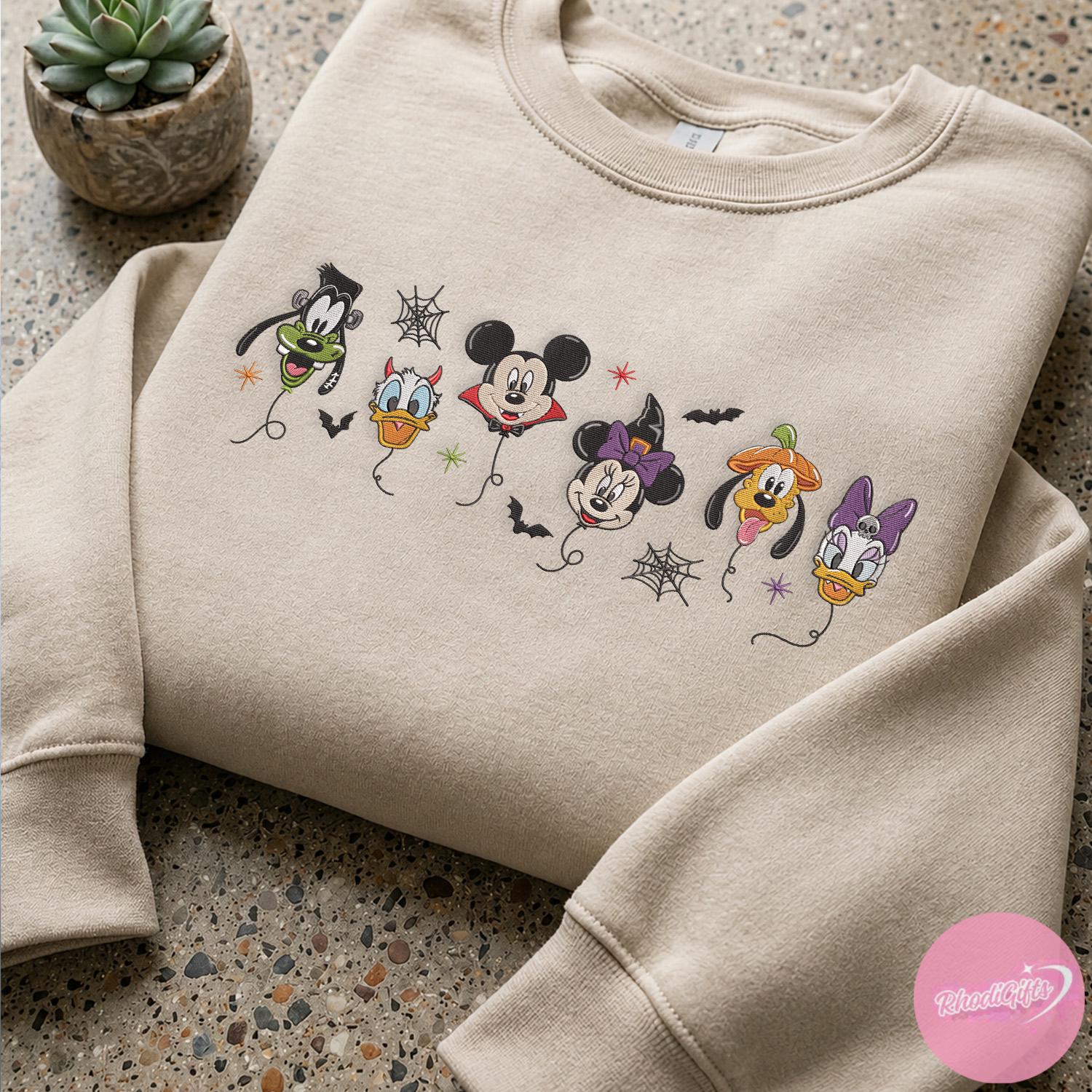 Embroidered Mickey and Friends Halloween Balloons Crop Tank – Mickey's Not So Scary Halloween Party Outfit Lace Trim Tank Top for Girls - photo 7