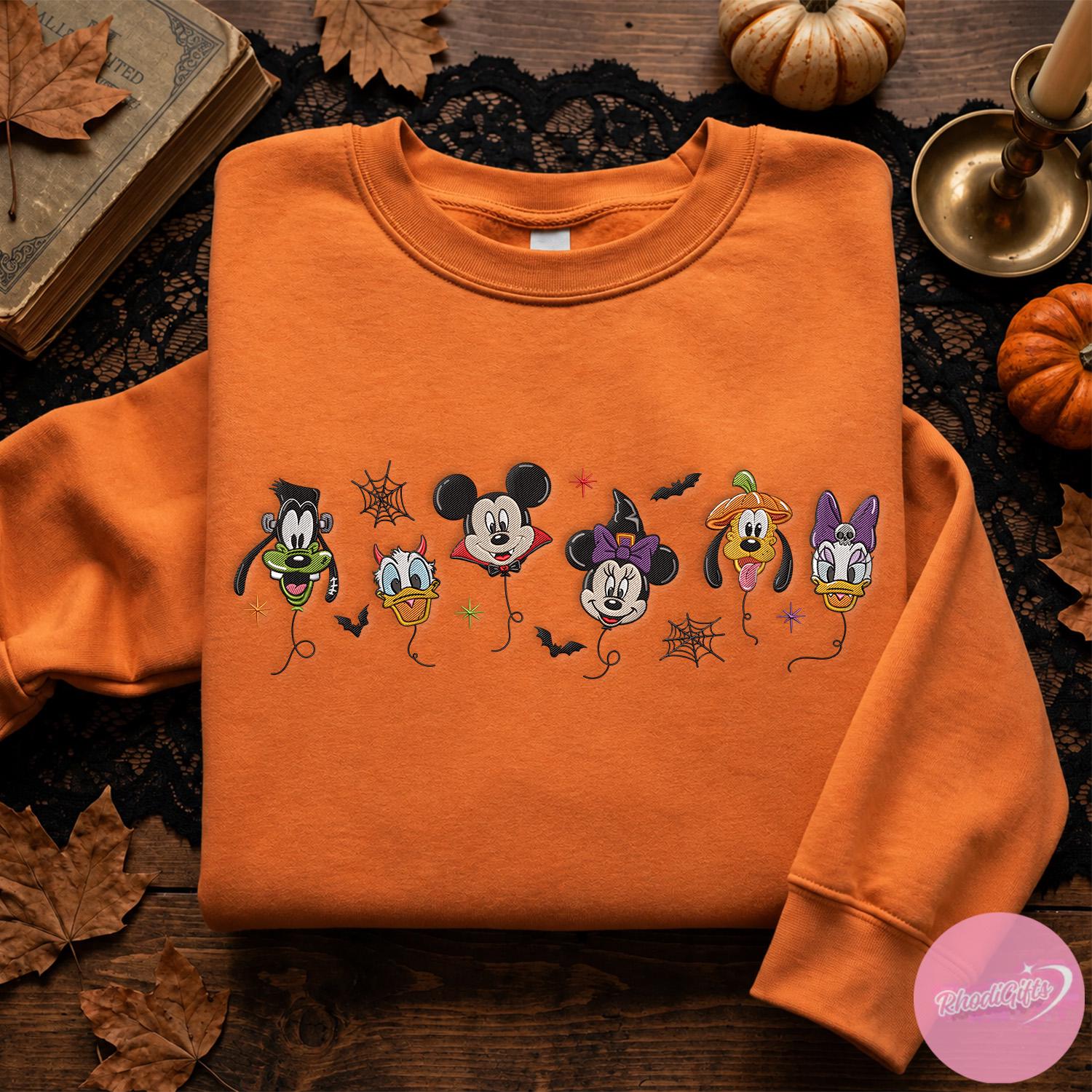 Embroidered Mickey and Friends Halloween Balloons Crop Tank – Mickey's Not So Scary Halloween Party Outfit Lace Trim Tank Top for Girls - photo 8