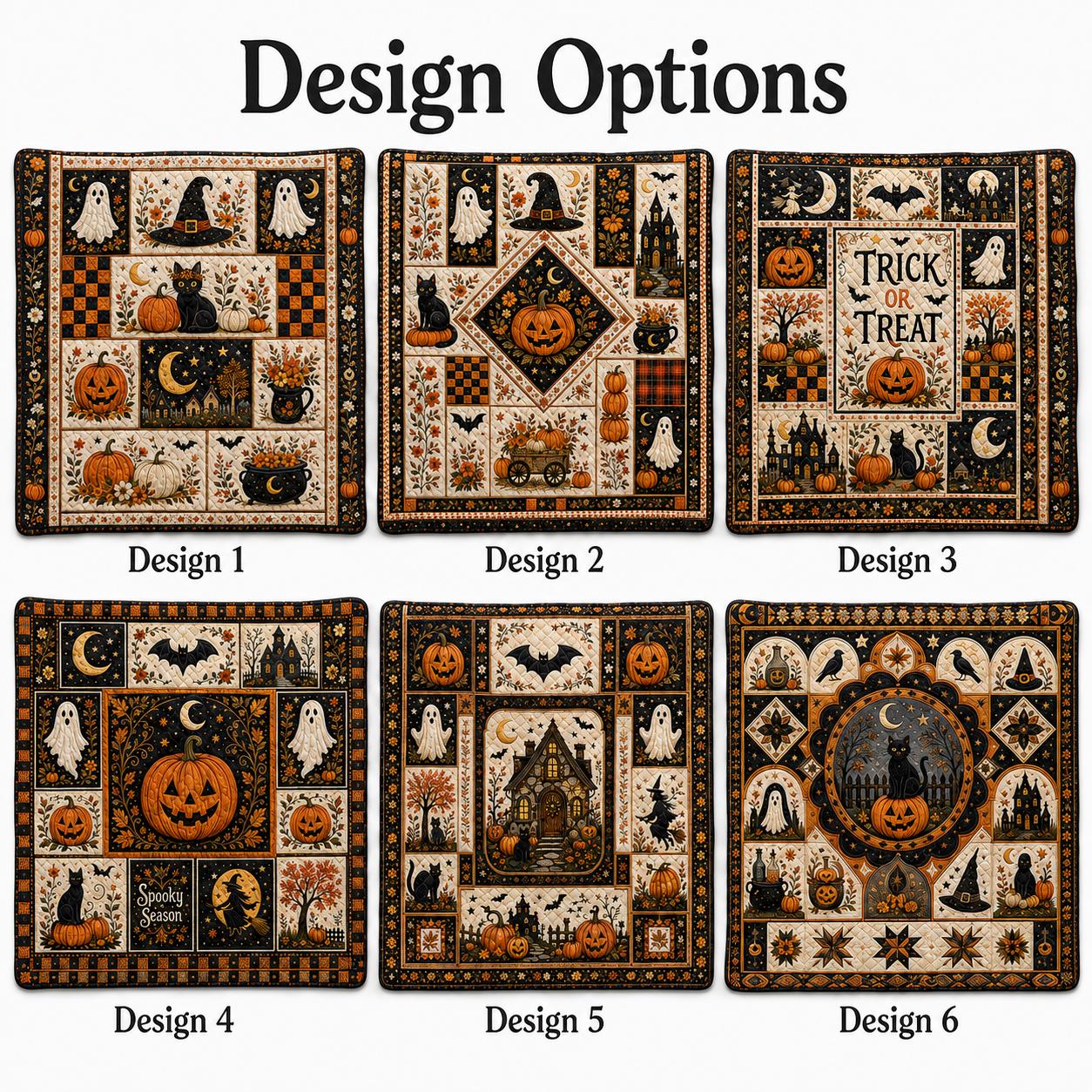 Halloween Quilt Blanket with Vintage Pumpkin Ghost Patchwork Throw, Black Cat Witch Fall Decor, and Spooky Season Gift - photo 4