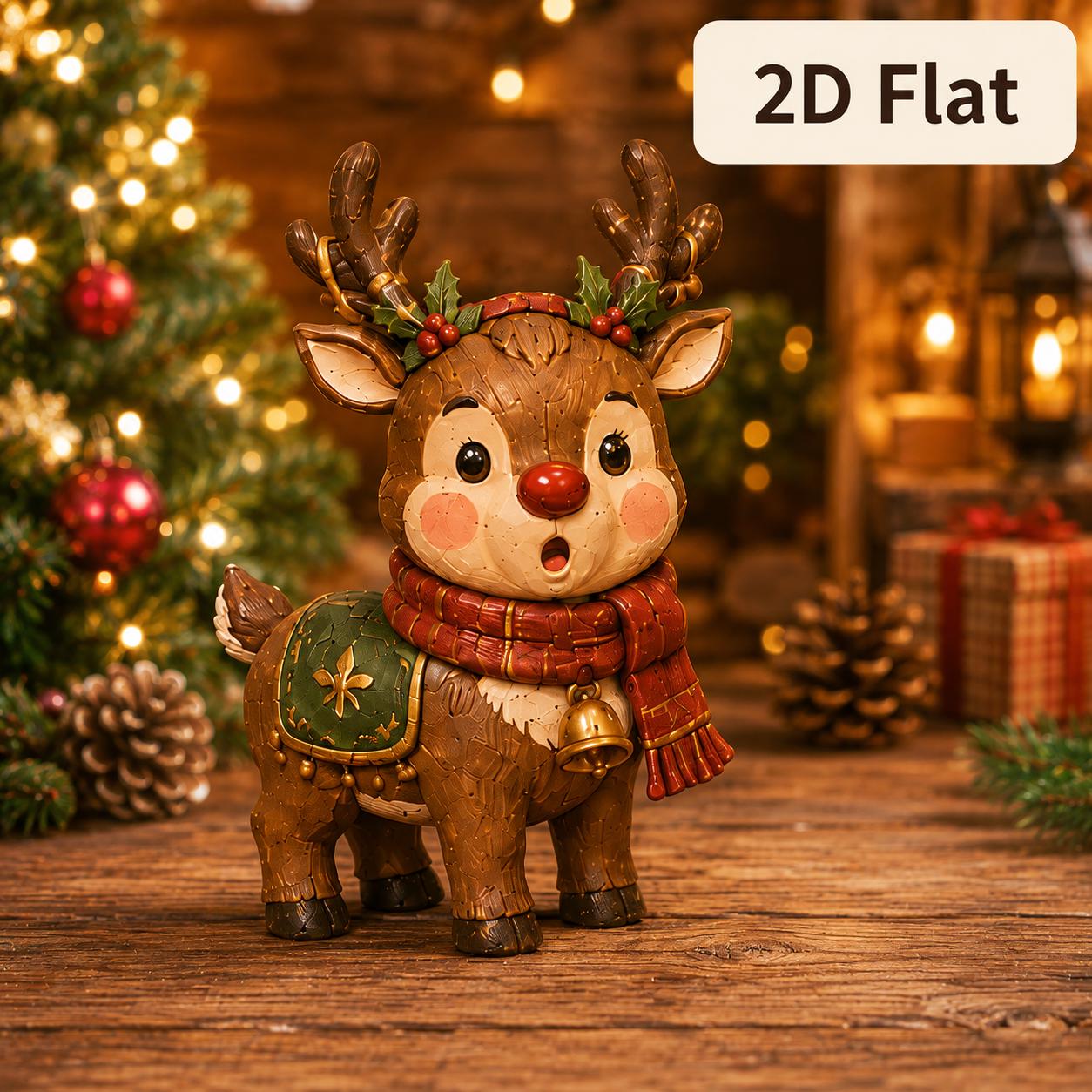 Christmas Character Wooden Block Set with Santa Mrs Claus Elf Reindeer Snowman and Nutcracker Shelf Decor - photo 3