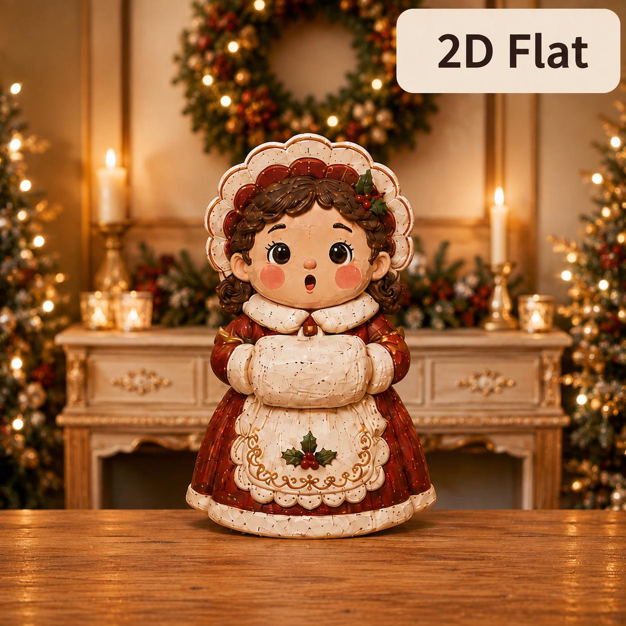 Christmas Character Wooden Block Set with Santa Mrs Claus Elf Reindeer Snowman and Nutcracker Shelf Decor - photo 8
