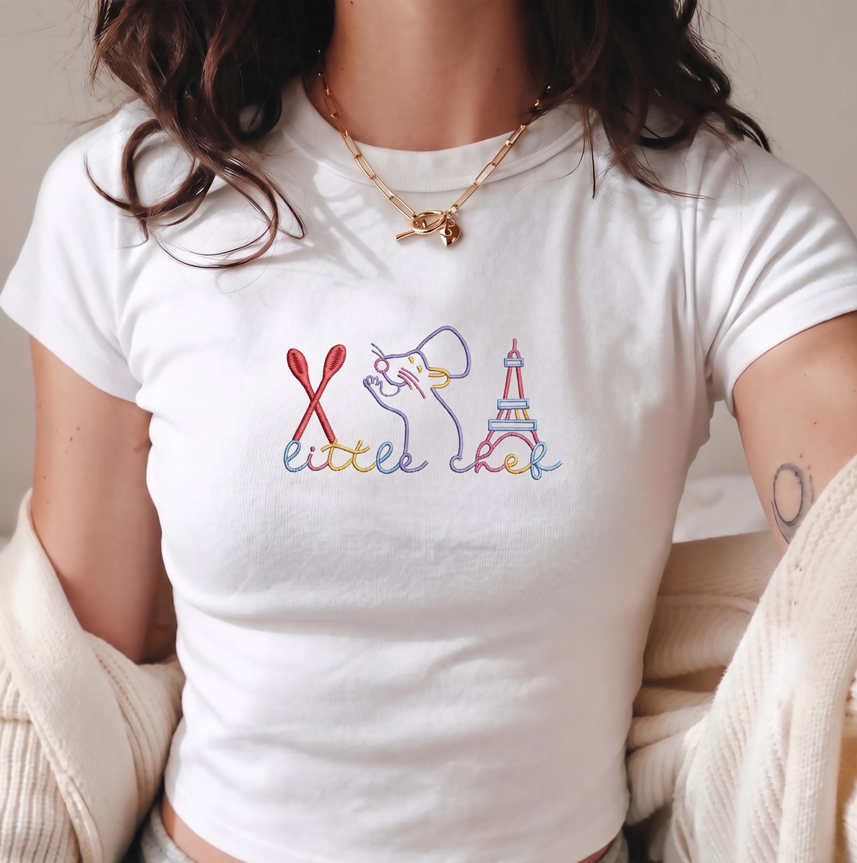 Embroidered Little Chef Remy Baby Tee and Crop Tank Top – Disneyland Trip Disney Comfort Colors Shirt for Park Days