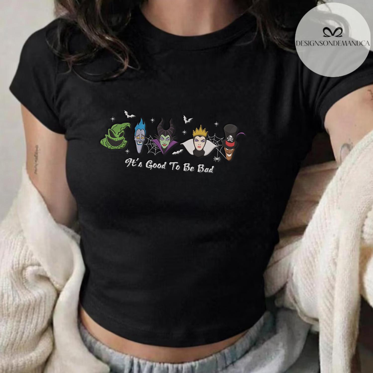 Embroidered Disney Villains Baby Tee Crop Tank With Maleficent Hades Dr Facilier – It's Good to Be Bad Halloween Family Vacation Tank Top - photo 17