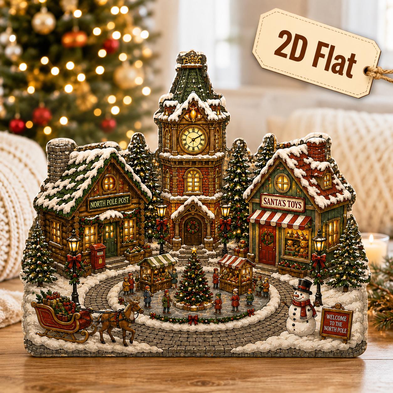 Christmas Village Wooden Block Decor with Cozy Table Display, Mini Holiday Shelf Sitter, and Rustic Farmhouse Mantel Decoration - photo 2