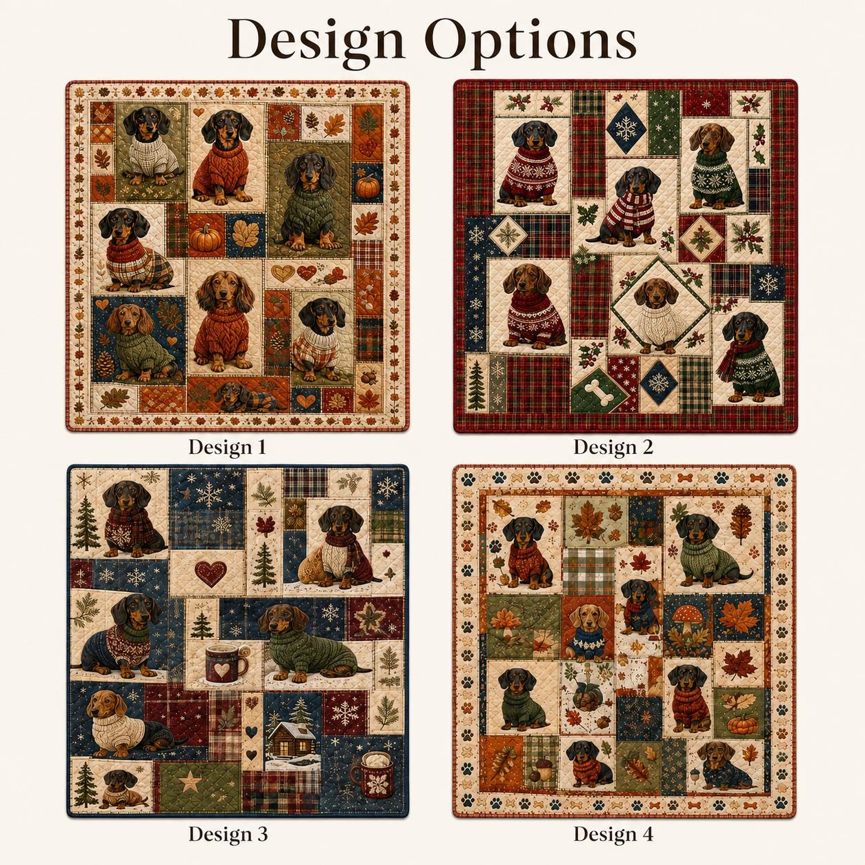 Dogs Quilt Style Blanket with Dog Lover Bedding and Dachshund Rustic Gifts Gift Home Decor Adorable Wiener - photo 4