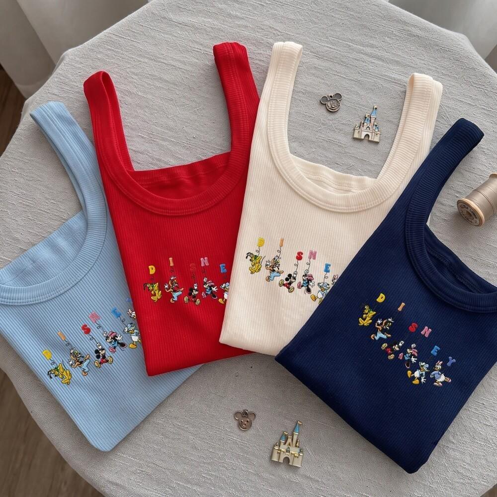 Embroidered Disney Mickey Mouse and Friends Baby Tee – Lace Trim Tank Top Girl Shirt for Disney Family Vacation Gift - photo 4