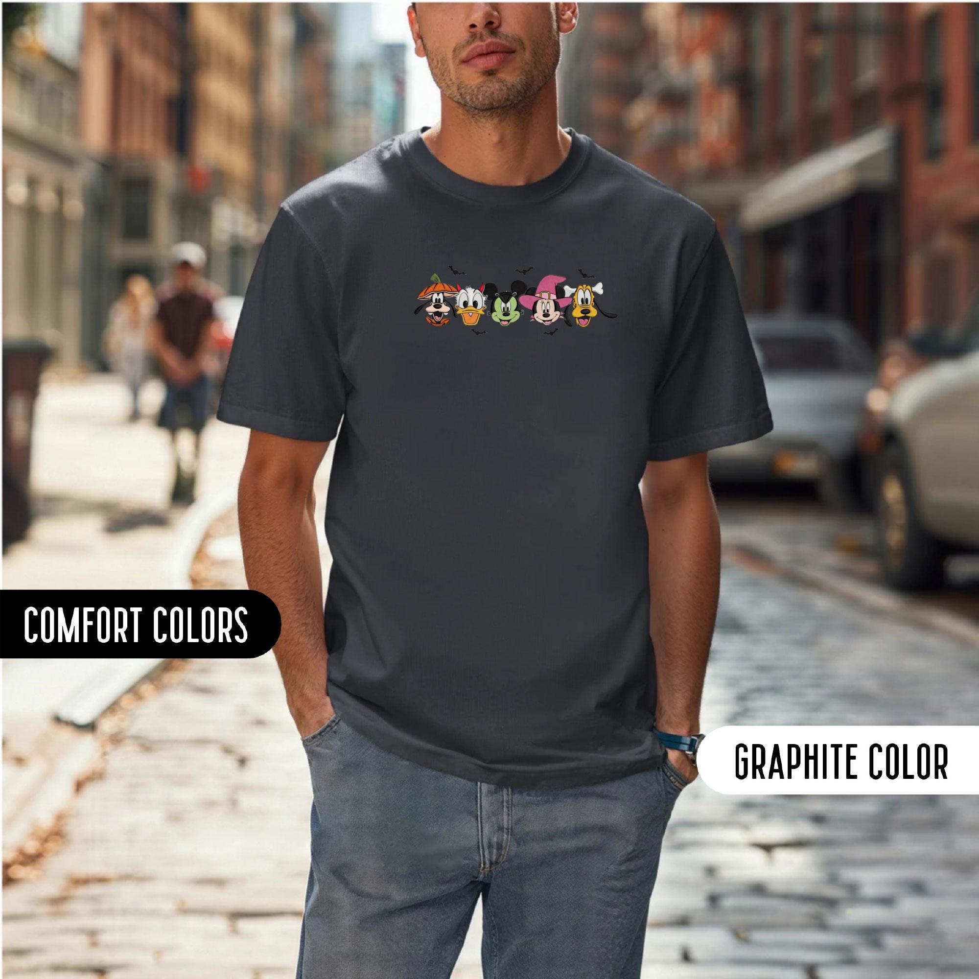 Disney Halloween Embroidery Shirt With Mickey and Friends Characters – Comfort Colors Embroidered Disney Vacation Couples Shirts - photo 5