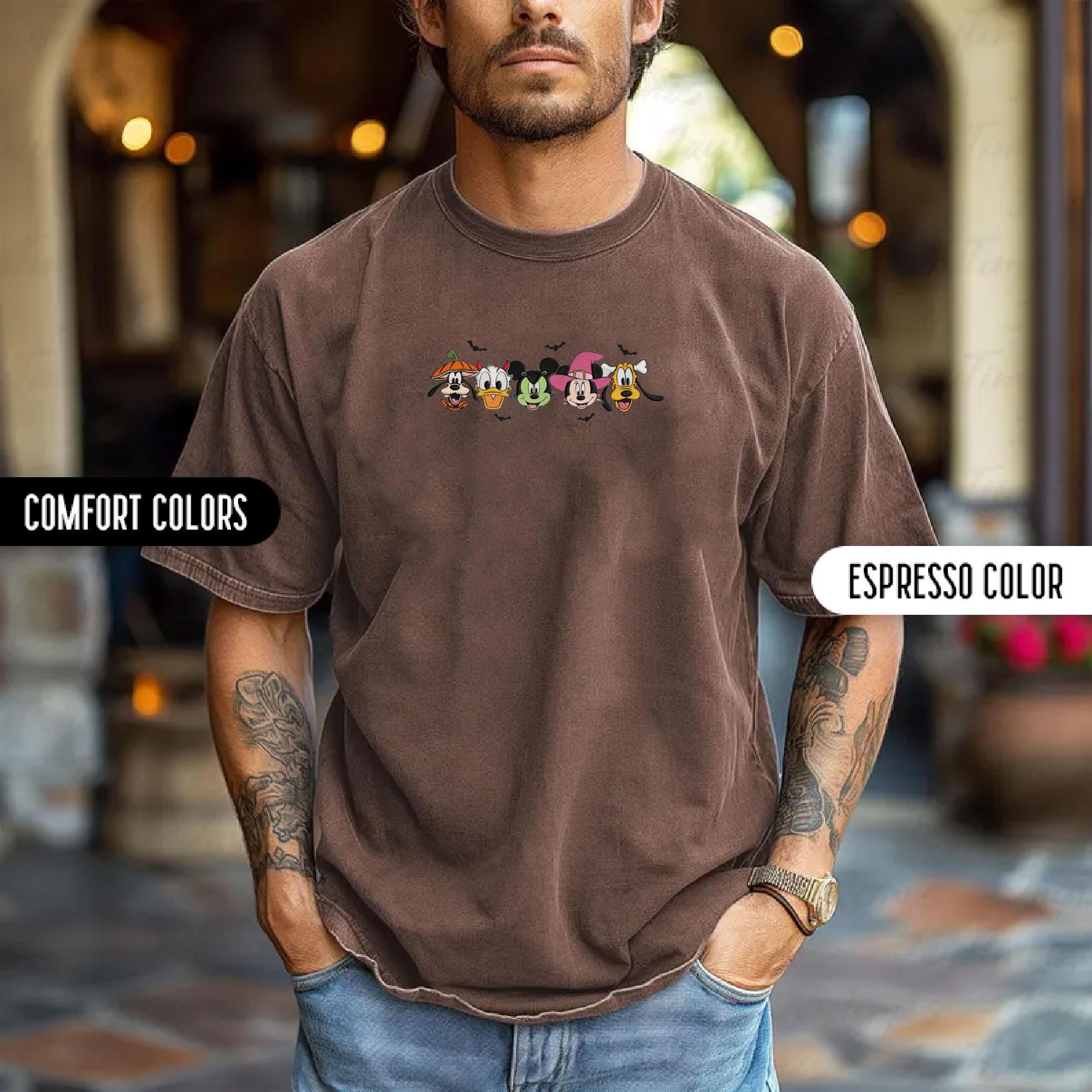 Disney Halloween Embroidery Shirt With Mickey and Friends Characters – Comfort Colors Embroidered Disney Vacation Couples Shirts - photo 6