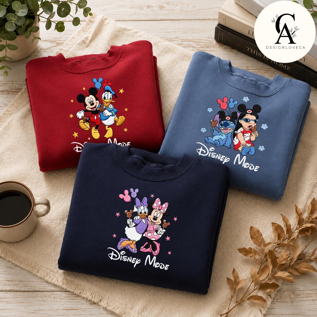 Embroidered Disney Besties Snack Baby Tee Crop Tank With Mickey Minnie Lilo Stitch Buzz Woody – Here for the Snacks Lace Trim Tank Top - photo 10