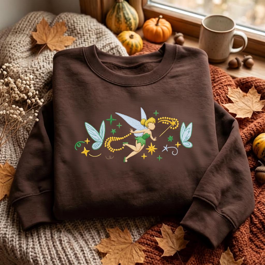 Embroidered Disney Peter Pan and Tinker Bell Lace Trim Tank Top – Tinkerbell Princess Sweatshirt Baby Tee for WDW Disneyland Girls Trip - photo 6