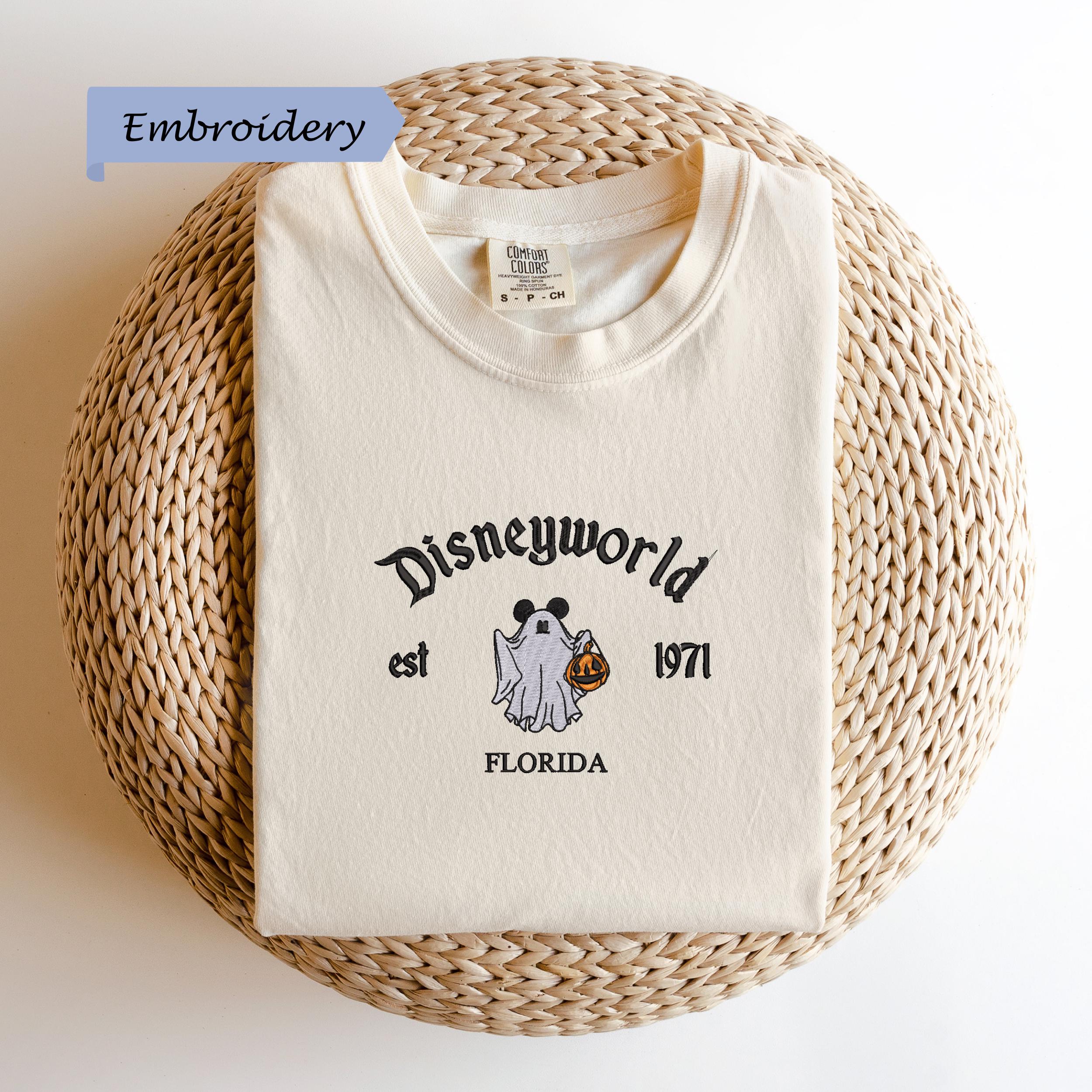 Disneyworld Est 1971 Ghost Shirt With Embroidered Mickey Halloween Design – Florida Pumpkin Spooky Season Comfort Colors Tee and Park Outfit - photo 10