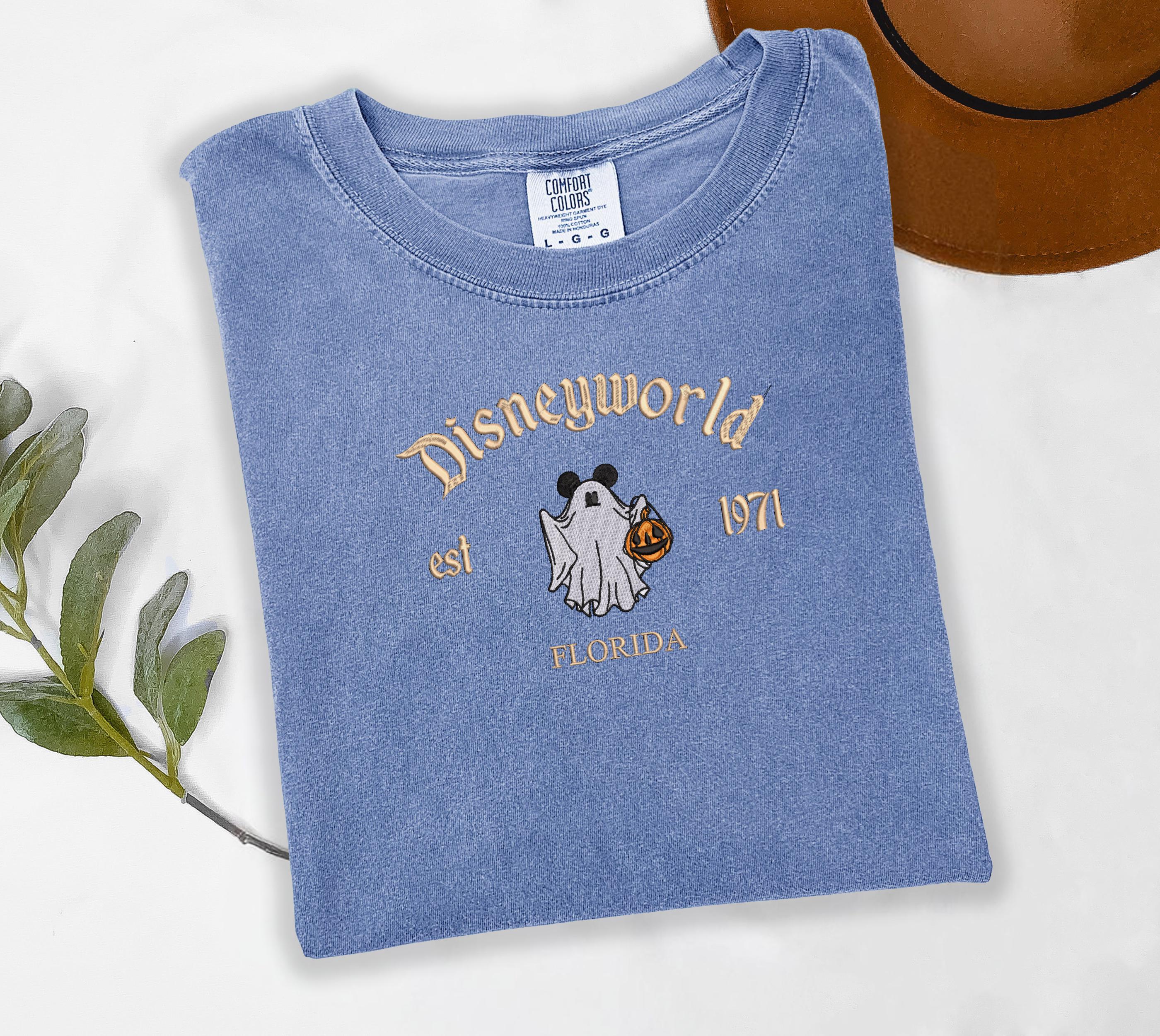 Florida Disneyworld Halloween Ghost Shirt With Embroidered Mickey – Est 1971 Pumpkin Comfort Colors Tee for Spooky Vacation Outfit - photo 6