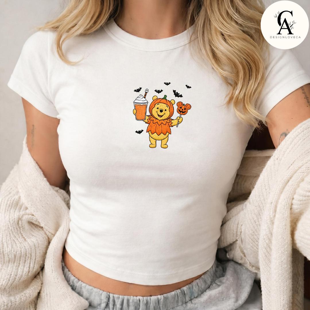 Embroidered All Characters Pumpkin Disney Halloween Baby Tee Crop Tank With Jack Skellington – Oogie Boogie Bash Snacks Lace Trim Tank - photo 10