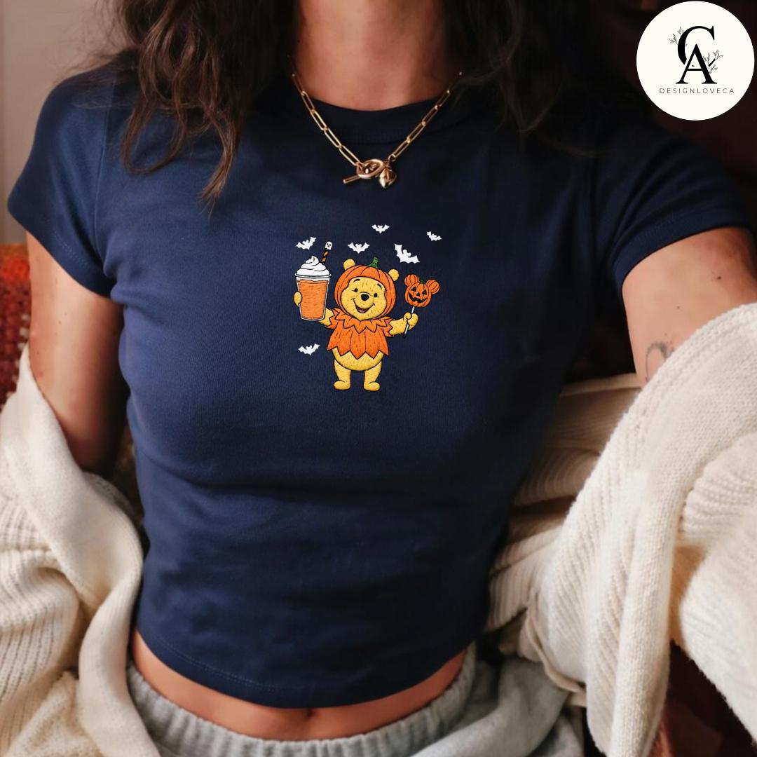 Embroidered All Characters Pumpkin Disney Halloween Baby Tee Crop Tank With Jack Skellington – Oogie Boogie Bash Snacks Lace Trim Tank - photo 11