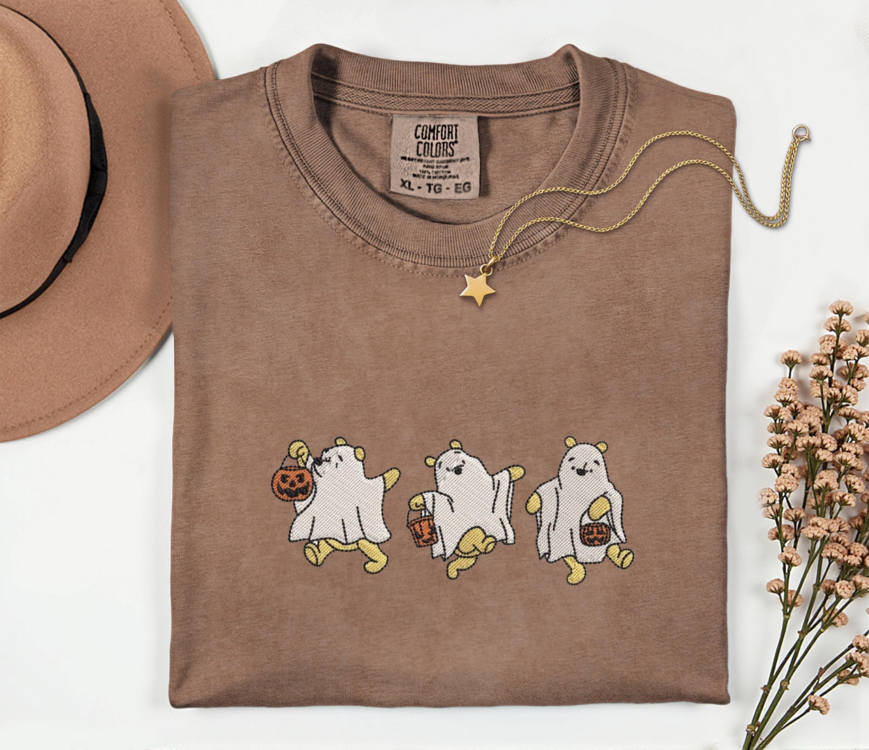 Disney Winnie the Pooh Halloween Embroidery Shirt – Pooh Bear Comfort Colors Embroidered Ghost Shirt for Spooky Disney Trip - photo 6