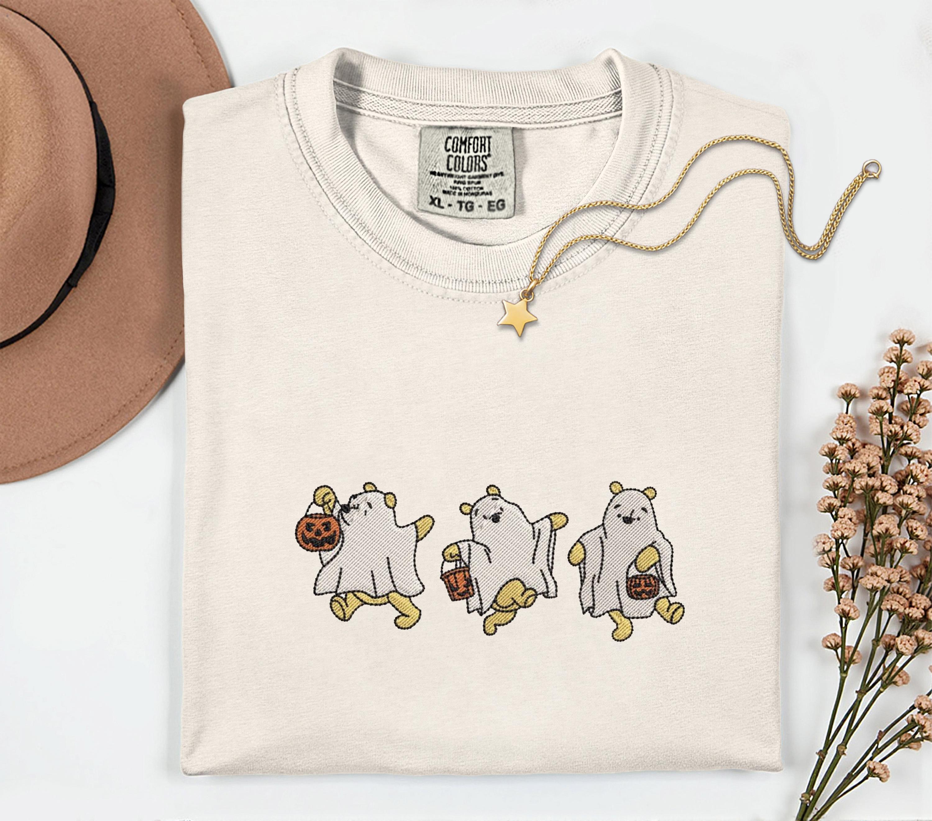 Disney Winnie the Pooh Halloween Embroidery Shirt – Pooh Bear Comfort Colors Embroidered Ghost Shirt for Spooky Disney Trip - photo 7