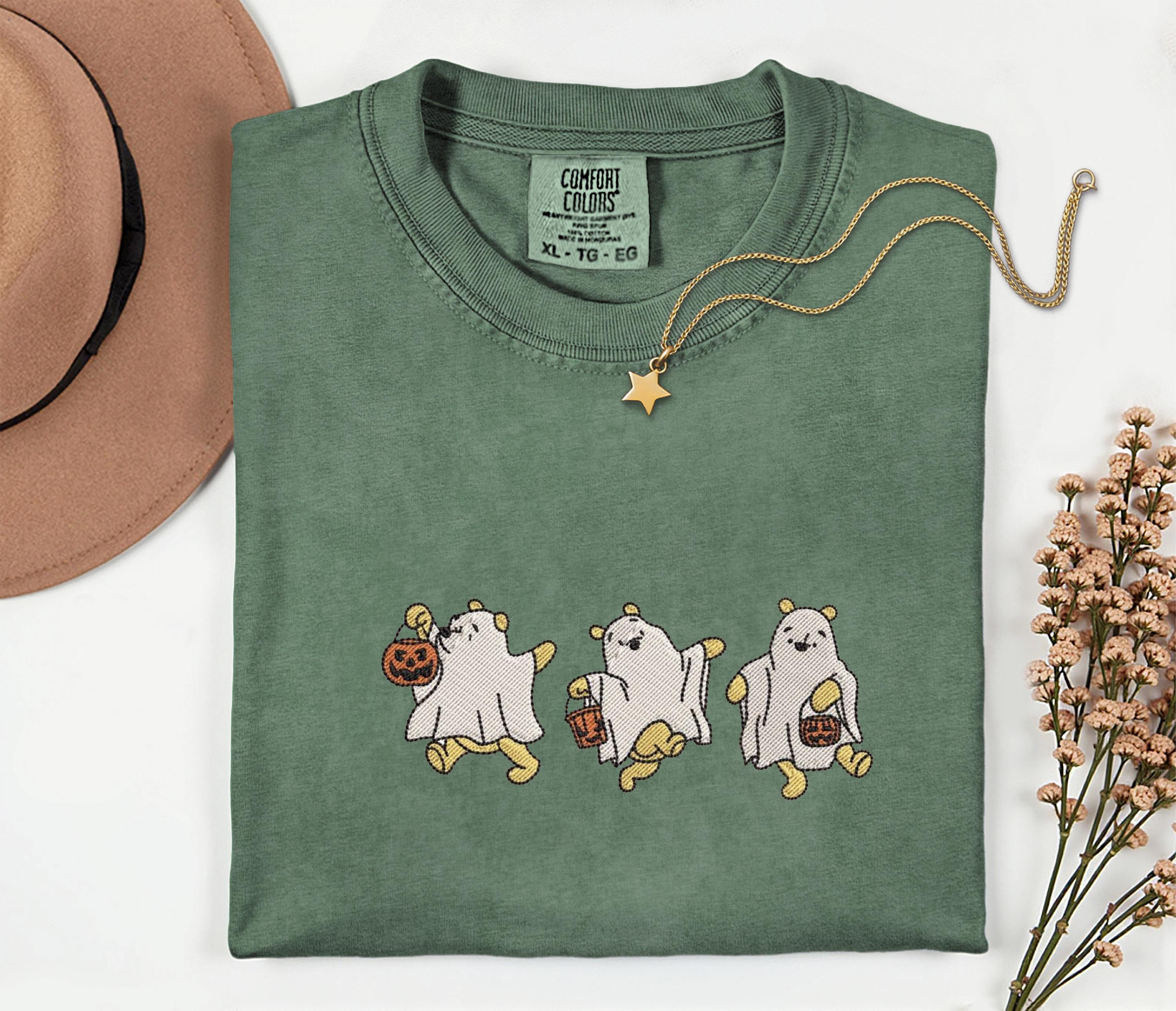 Disney Winnie the Pooh Halloween Embroidery Shirt – Pooh Bear Comfort Colors Embroidered Ghost Shirt for Spooky Disney Trip - photo 8