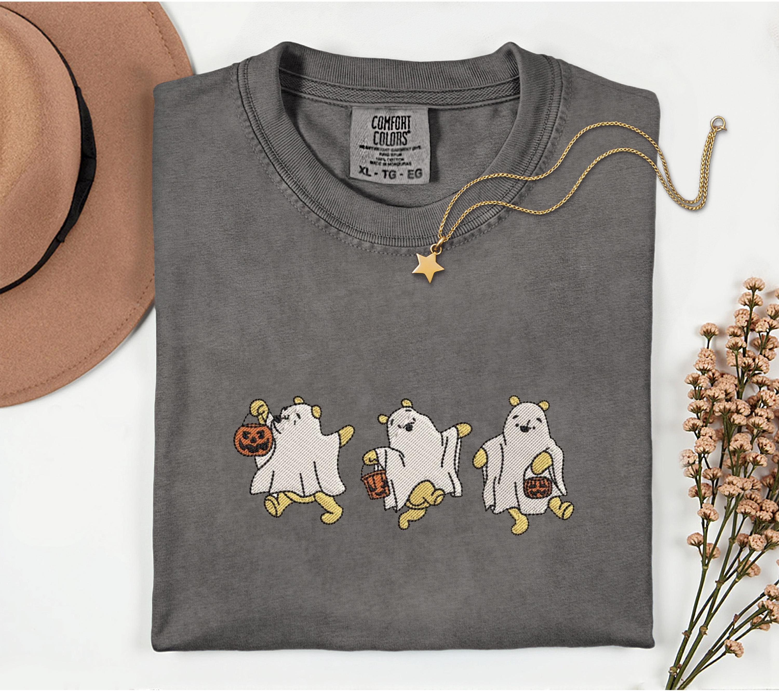 Disney Winnie the Pooh Halloween Embroidery Shirt – Pooh Bear Comfort Colors Embroidered Ghost Shirt for Spooky Disney Trip - photo 9
