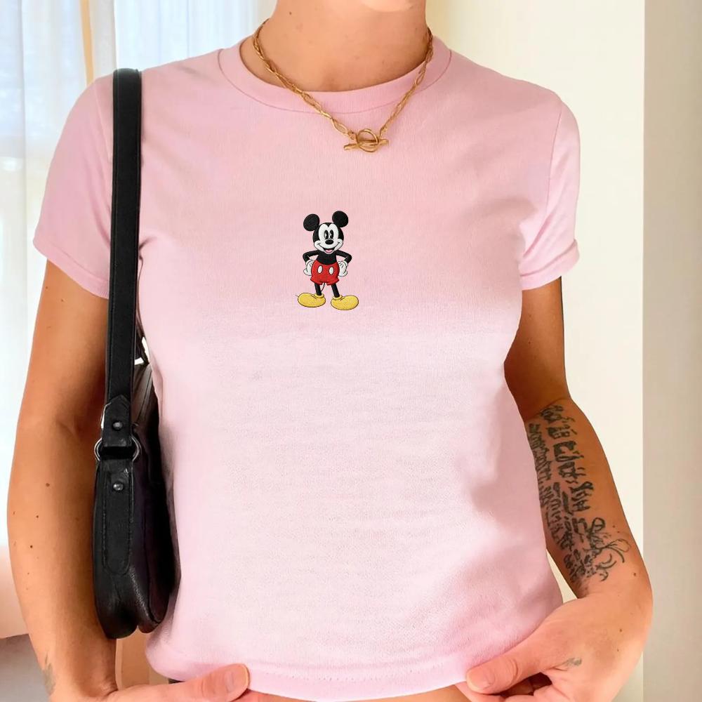 Embroidered Mickey Mouse Baby Tee and Disney Shirt – Mickey Mouse Top and Gift for Her or Any Disney Lover - photo 2
