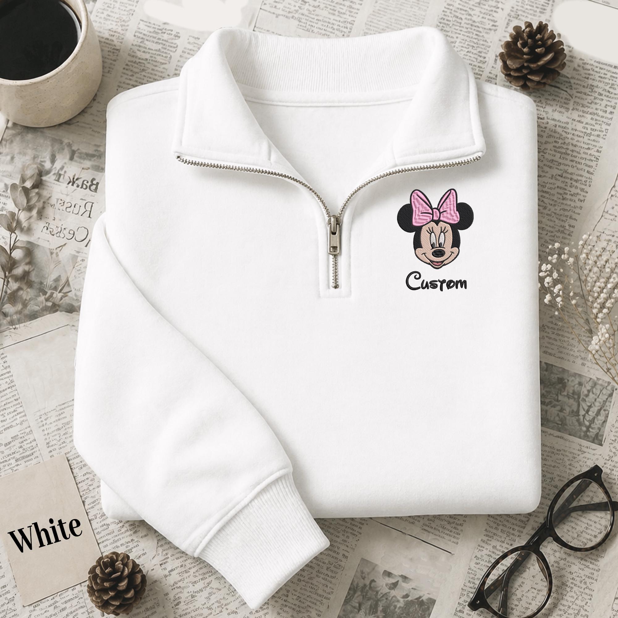 Mickey and Friends Embroidery Quarter Zip Sweatshirt – Embroidered Disney Trip Shirt for Disney World Vacation Matching Outfits - photo 3