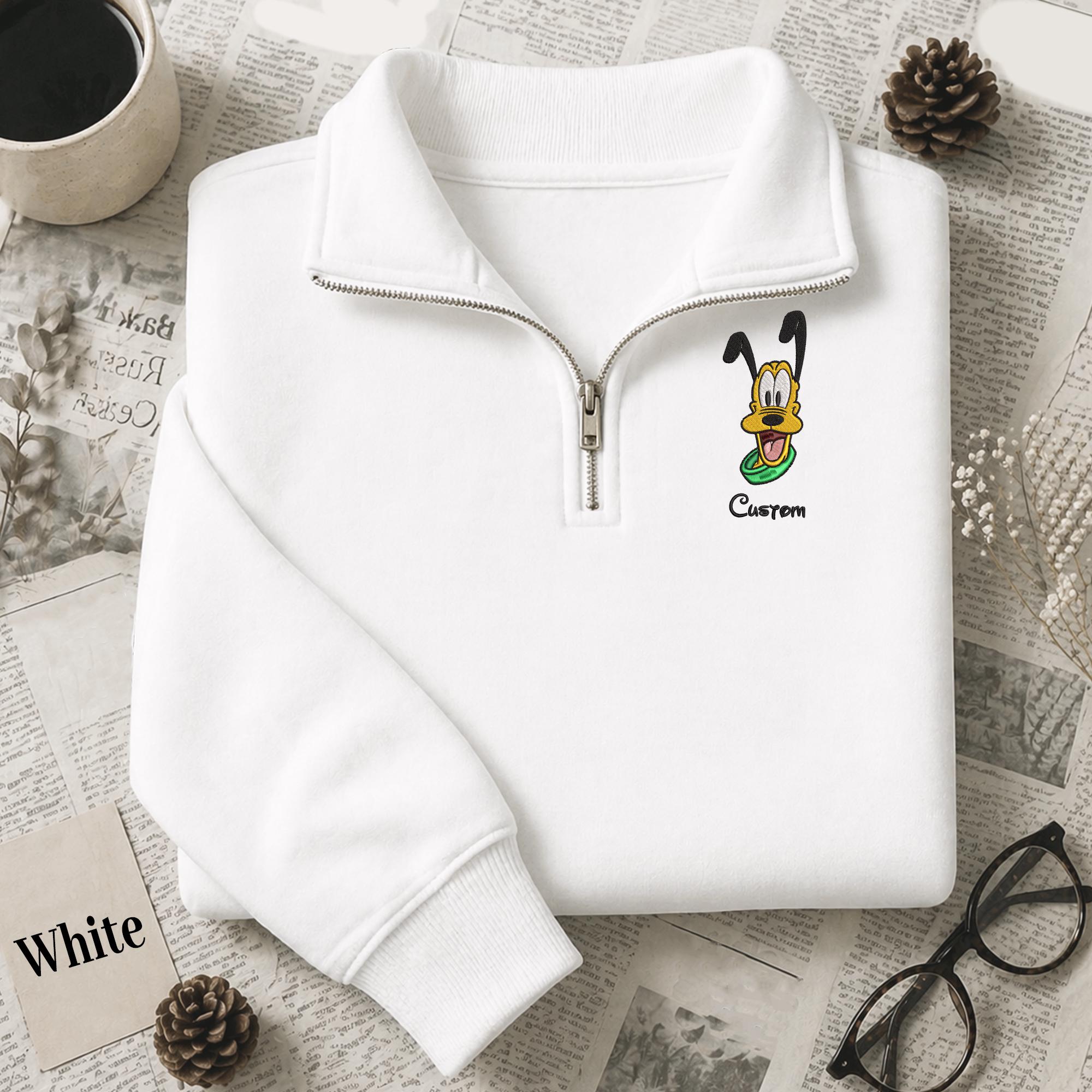 Mickey and Friends Embroidery Quarter Zip Sweatshirt – Embroidered Disney Trip Shirt for Disney World Vacation Matching Outfits - photo 5
