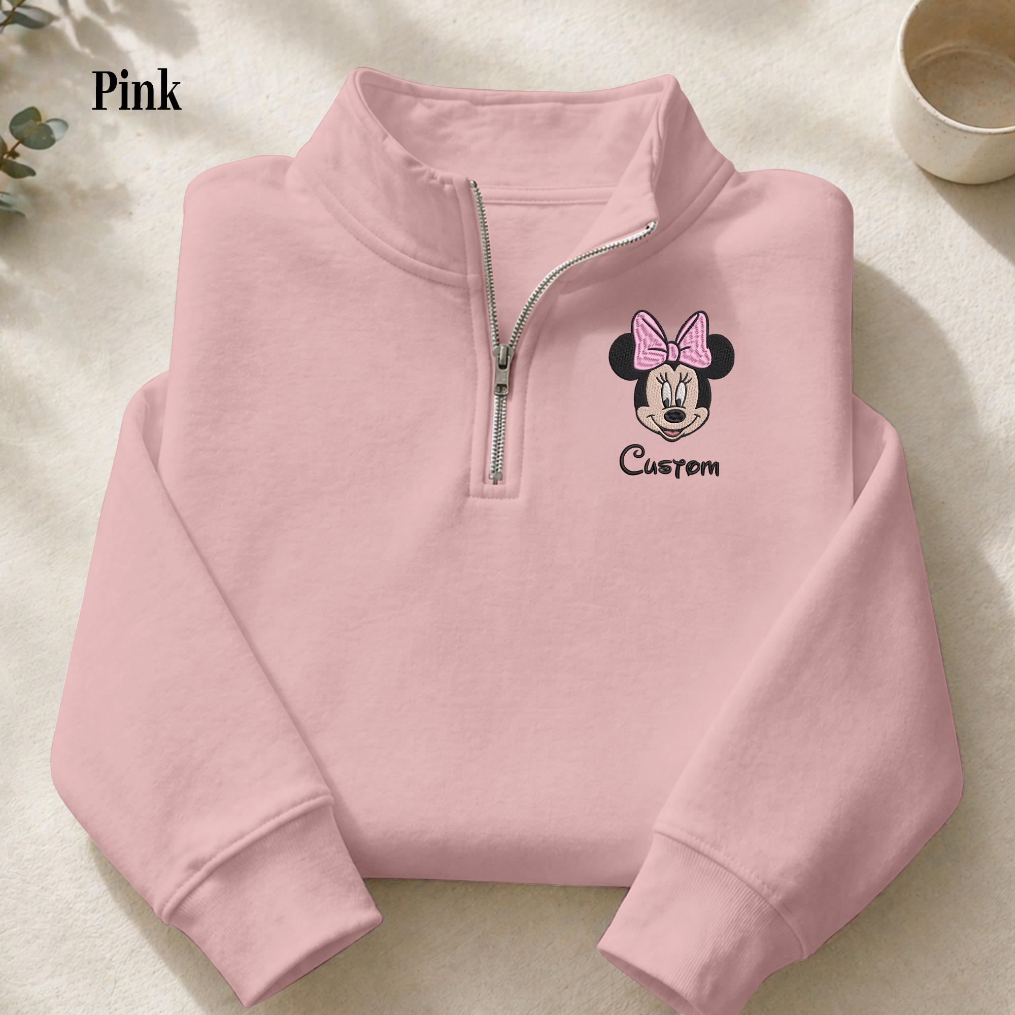 Mickey and Friends Embroidery Quarter Zip Sweatshirt – Embroidered Disney Trip Shirt for Disney World Vacation Matching Outfits - photo 7