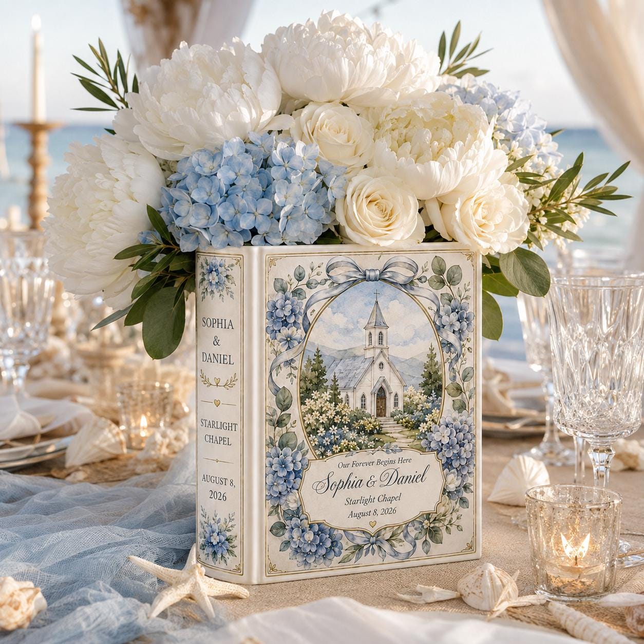 Personalized Ceramic Wedding Book Vase with Custom Couple Name, Pink Rose Bridal Shower Gift and Romantic Keepsake Decor - photo 7