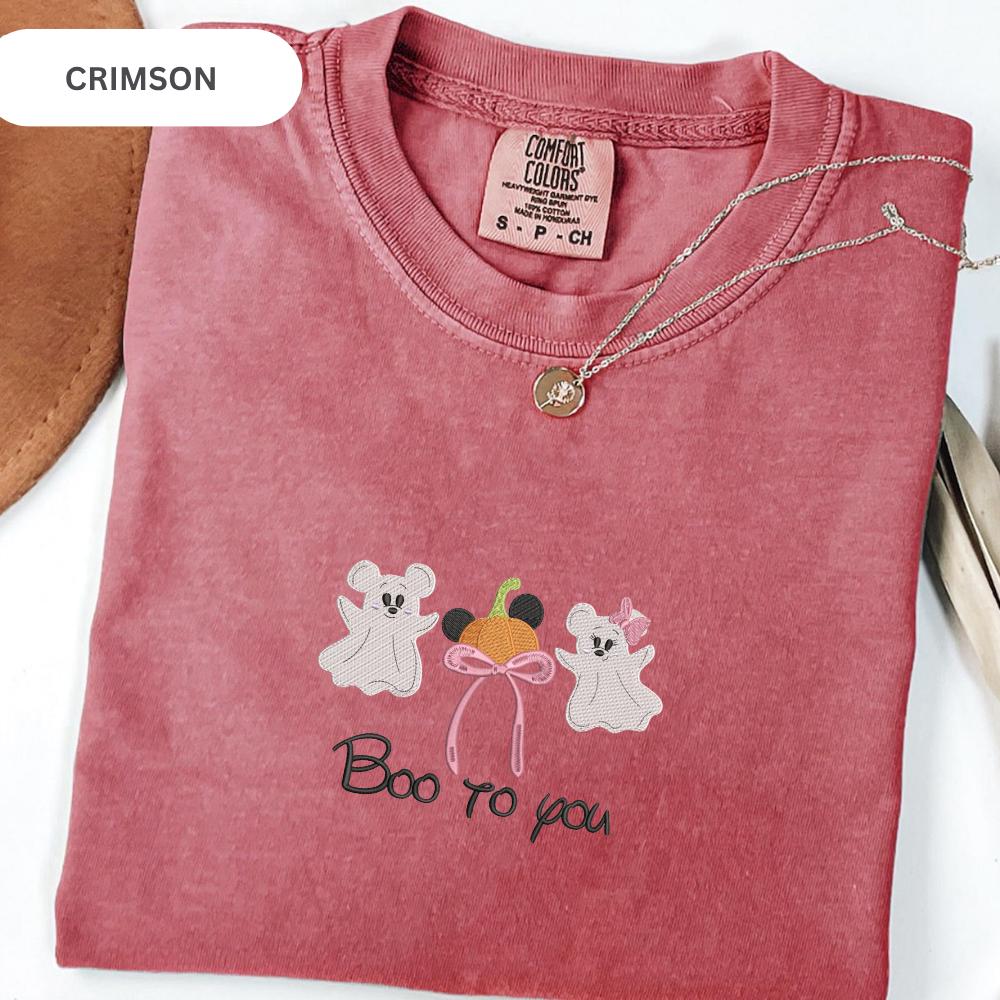 Embroidered Disney Mickey Ghost T-Shirt with Boo to You Design – Disney Halloween Shirt for Fans - photo 9