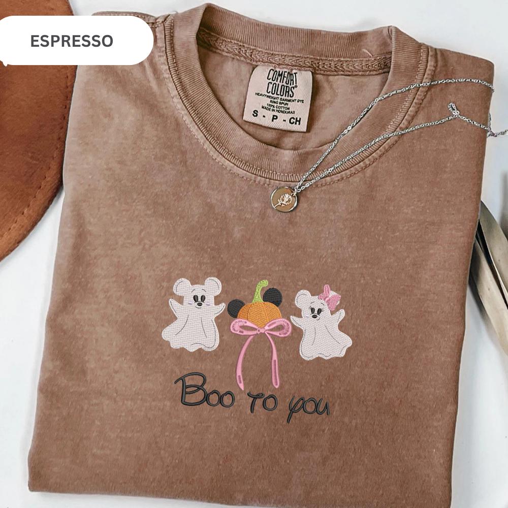 Embroidered Disney Mickey Ghost T-Shirt with Boo to You Design – Disney Halloween Shirt for Fans - photo 10
