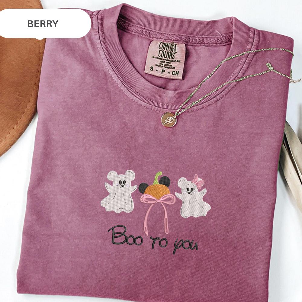 Embroidered Disney Mickey Ghost T-Shirt with Boo to You Design – Disney Halloween Shirt for Fans - photo 11