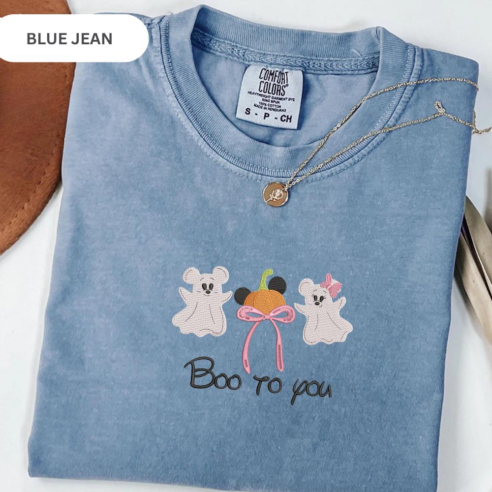 Embroidered Disney Mickey Ghost T-Shirt with Boo to You Design – Disney Halloween Shirt for Fans - photo 13