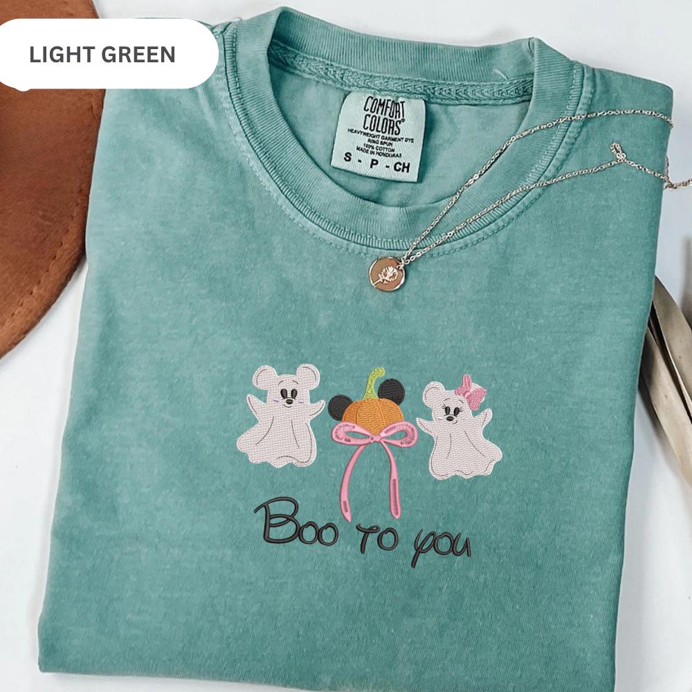Embroidered Disney Mickey Ghost T-Shirt with Boo to You Design – Disney Halloween Shirt for Fans - photo 15