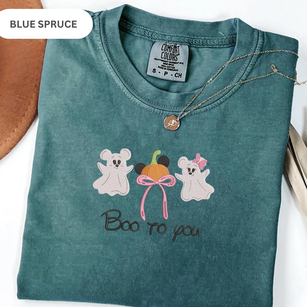 Embroidered Disney Mickey Ghost T-Shirt with Boo to You Design – Disney Halloween Shirt for Fans - photo 17