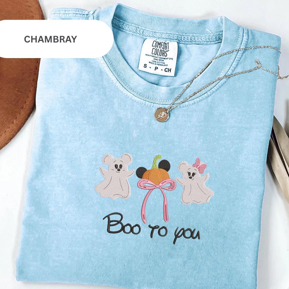 Embroidered Disney Mickey Ghost T-Shirt with Boo to You Design – Disney Halloween Shirt for Fans - photo 18