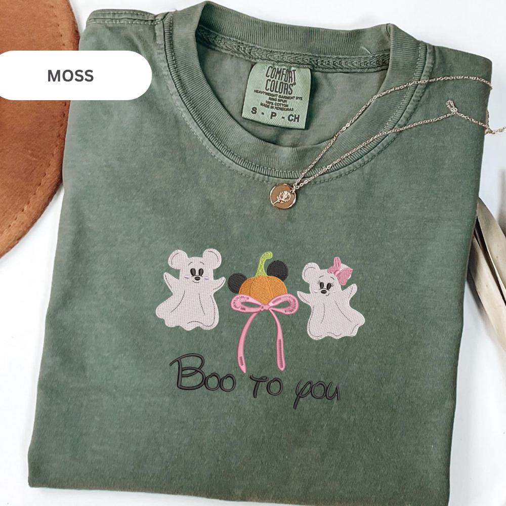 Embroidered Disney Mickey Ghost T-Shirt with Boo to You Design – Disney Halloween Shirt for Fans - photo 20