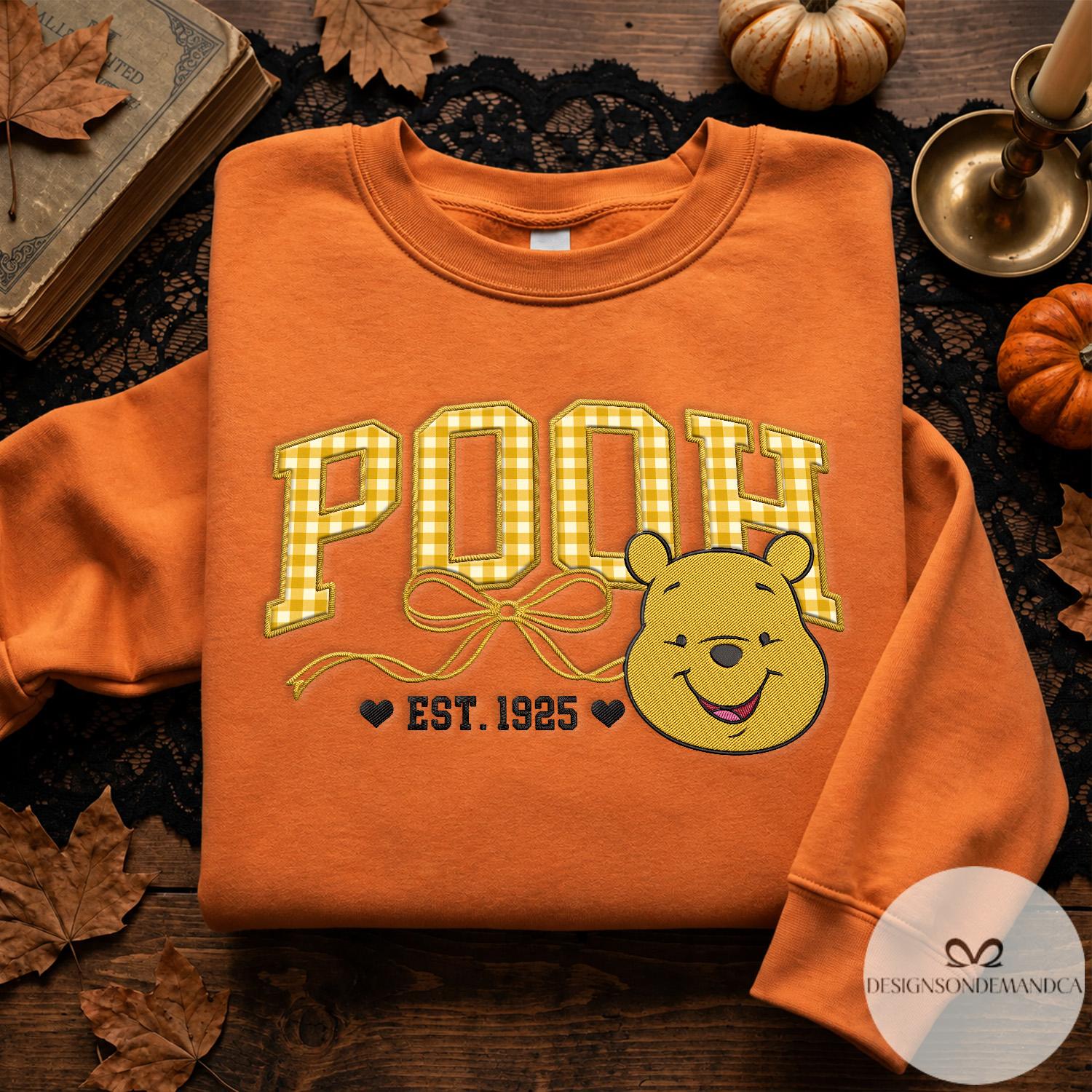 Embroidered Custom Disney Characters T-Shirt Sweatshirt With Mickey Minnie Pooh Stitch – Gingham Applique Shirt for WDW Disneyland Family - photo 6