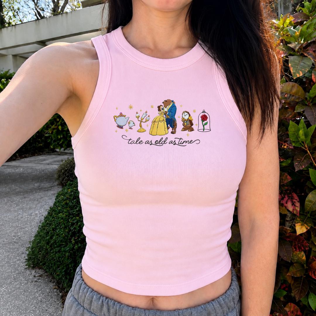 Embroidered Disney Princess Icon Tank Top Baby Tee – Spaghetti Strap Crop Tank for WDW Magic Kingdom Disney Girl Trip 2026 - photo 2