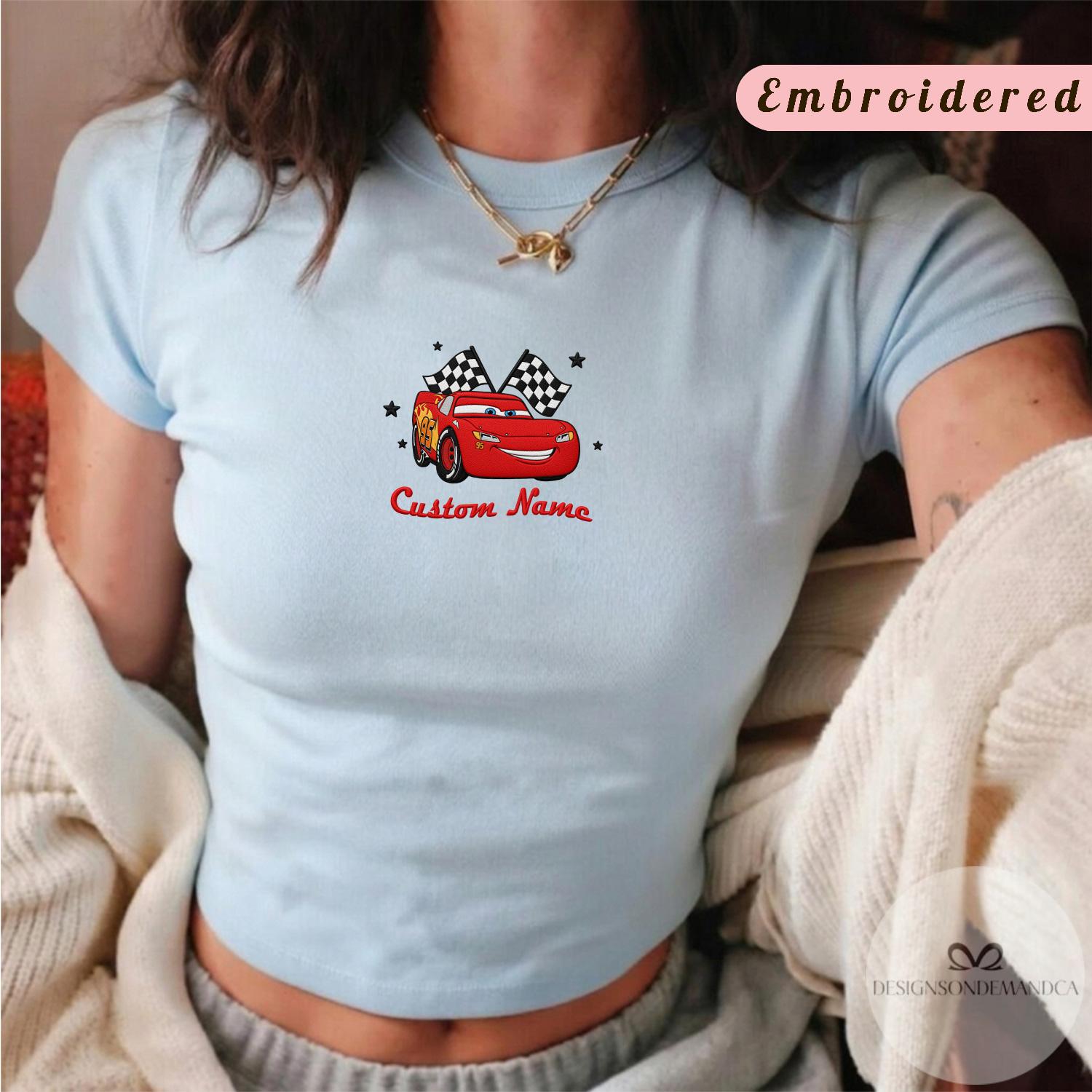 Custom Embroidered Disney Cars Characters Shirt Baby Tee – Lightning McQueen and Mater Cars Land Lace Trim Tank Top for Family Trip - photo 6