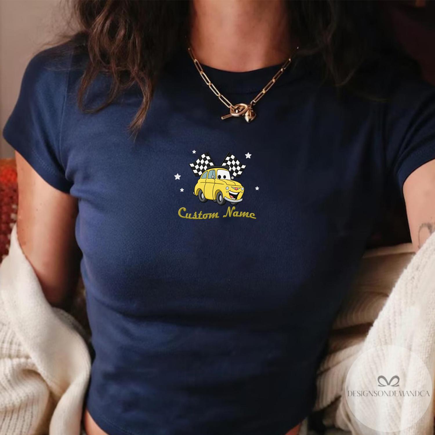 Custom Embroidered Disney Cars Characters Shirt Baby Tee – Lightning McQueen and Mater Cars Land Lace Trim Tank Top for Family Trip - photo 7