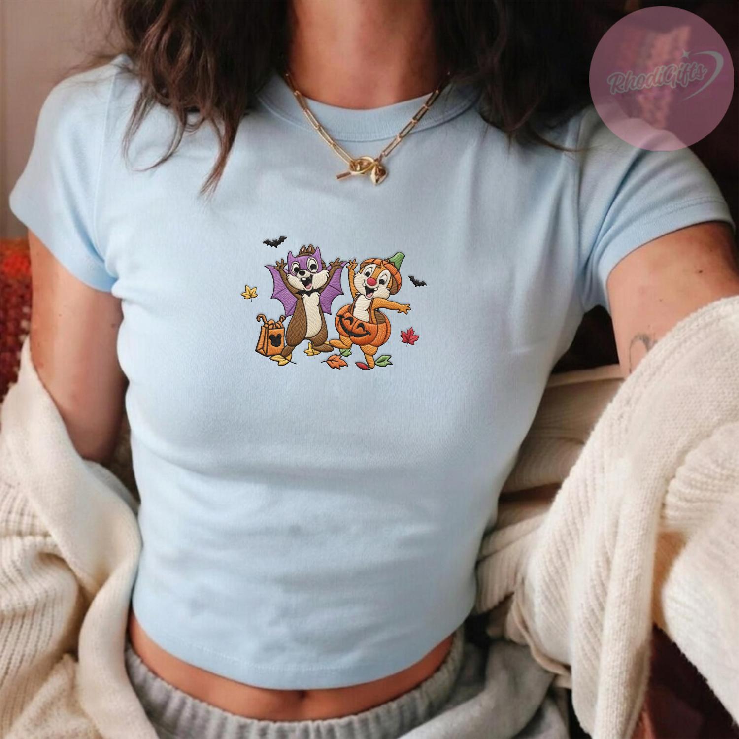 Embroidered All Disney Characters Halloween Baby Tee Crop Tank – WDW Disneyland Halloween Girl Trip Lace Trim Tank Top With Fall Vibes - photo 16