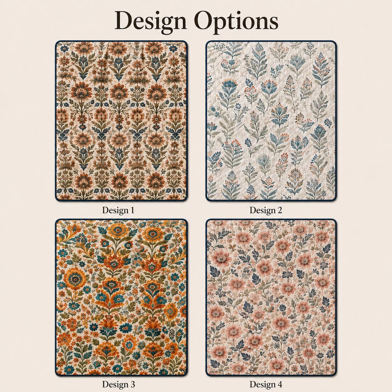 Boho Folk Botanical Floral Cottage Style Blanket and Bed Throw, Cottagecore Farmhouse Bedspread and Sofa Bed Cover - photo 4