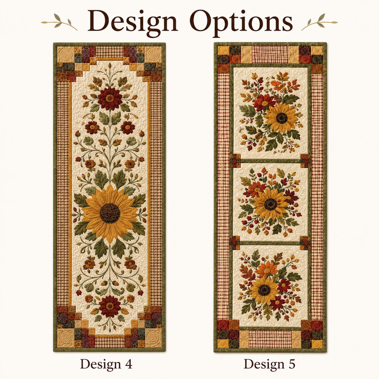 Table Runner Sunflower Fall with Autumn Floral Thanksgiving Decor and Rustic Harvest Gift in Cozy Fall Table Runners Quilted Style - photo 4