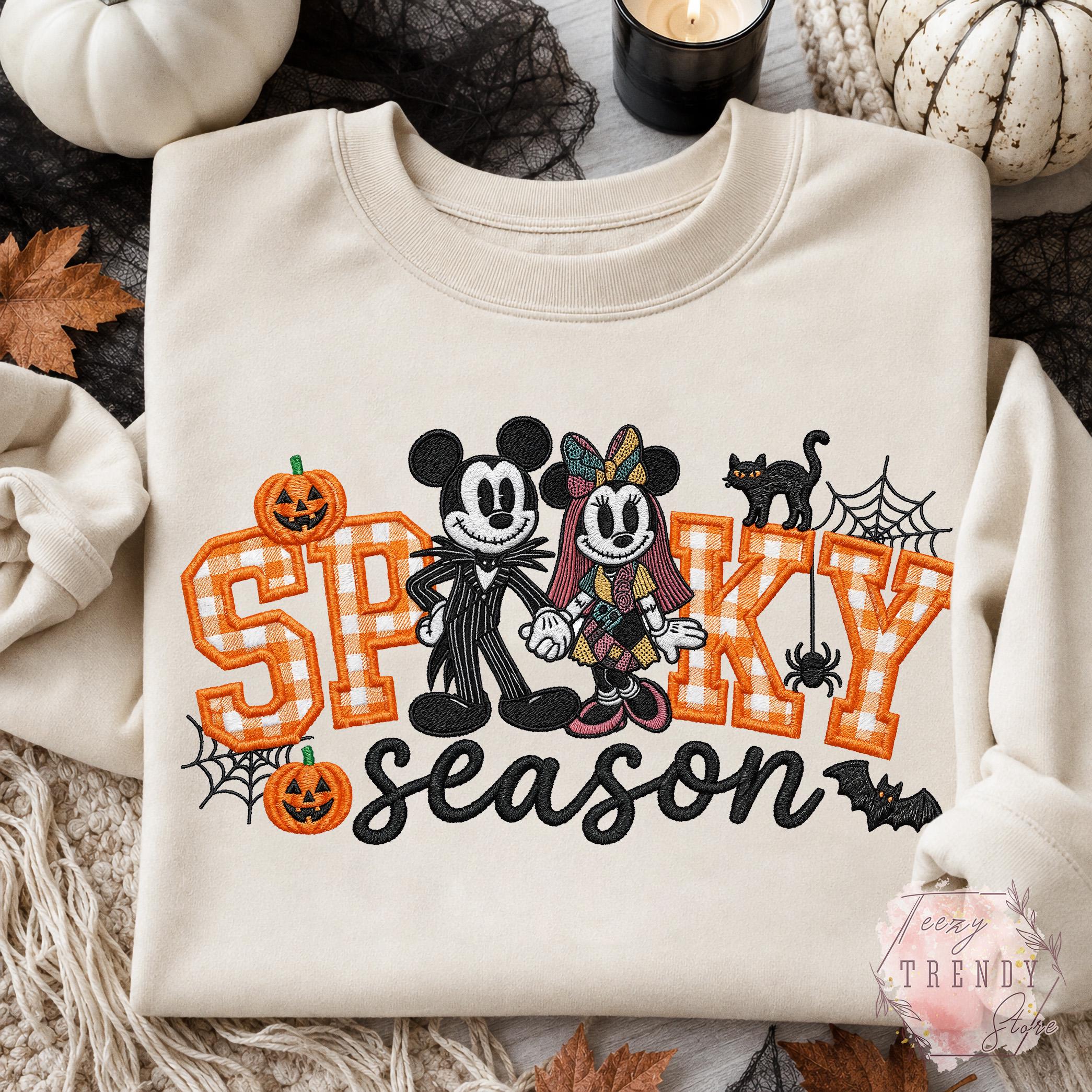 Embroidered Mickey Minnie Jack and Sally Halloween Shirt – Mickey's Not So Scary Halloween Party Tee for Disneyland Family Matching Outfit