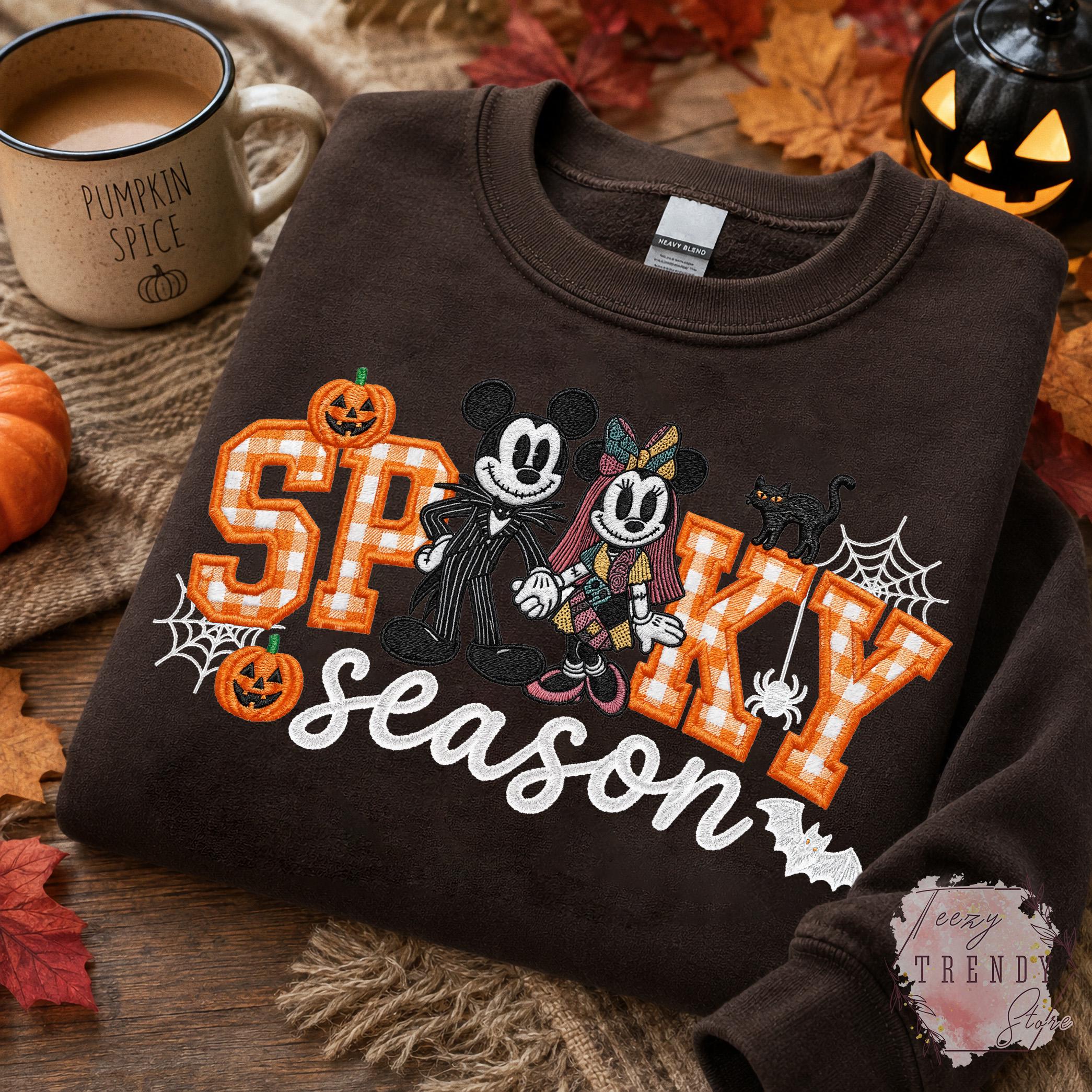 Embroidered Mickey Minnie Jack and Sally Halloween Shirt – Mickey's Not So Scary Halloween Party Tee for Disneyland Family Matching Outfit - photo 4