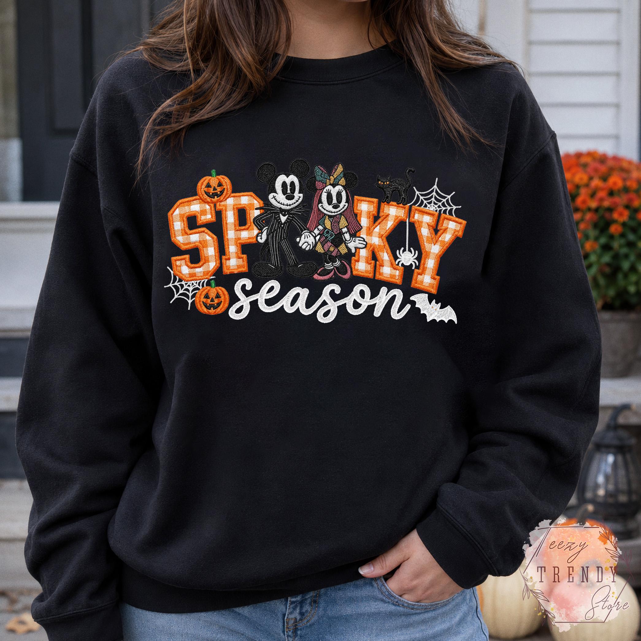 Embroidered Mickey Minnie Jack and Sally Halloween Shirt – Mickey's Not So Scary Halloween Party Tee for Disneyland Family Matching Outfit - photo 5