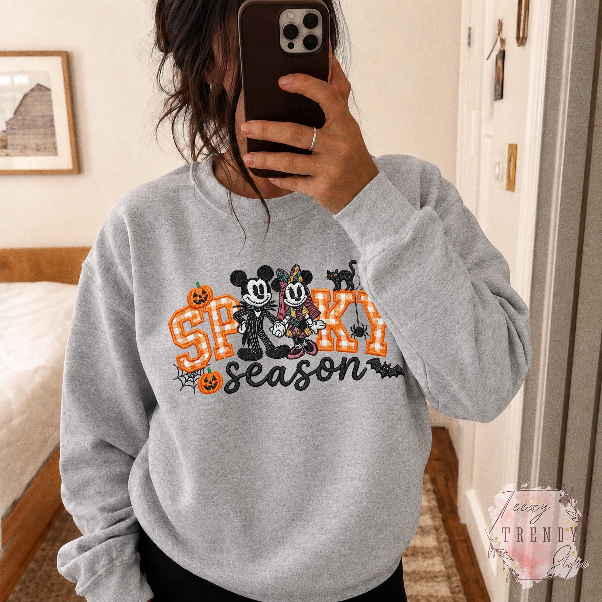Embroidered Mickey Minnie Jack and Sally Halloween Shirt – Mickey's Not So Scary Halloween Party Tee for Disneyland Family Matching Outfit - photo 8