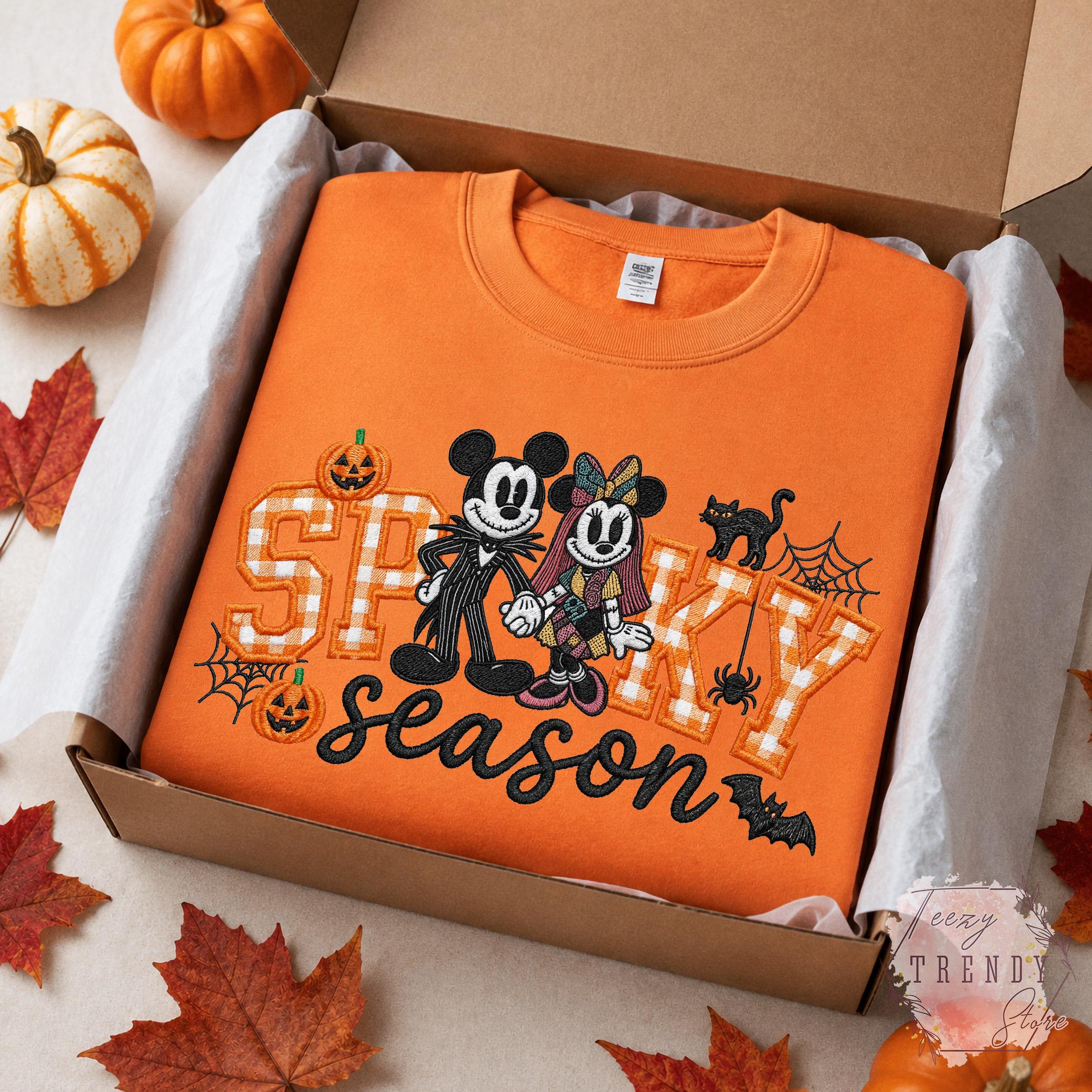 Embroidered Mickey Minnie Jack and Sally Halloween Shirt – Mickey's Not So Scary Halloween Party Tee for Disneyland Family Matching Outfit - photo 9