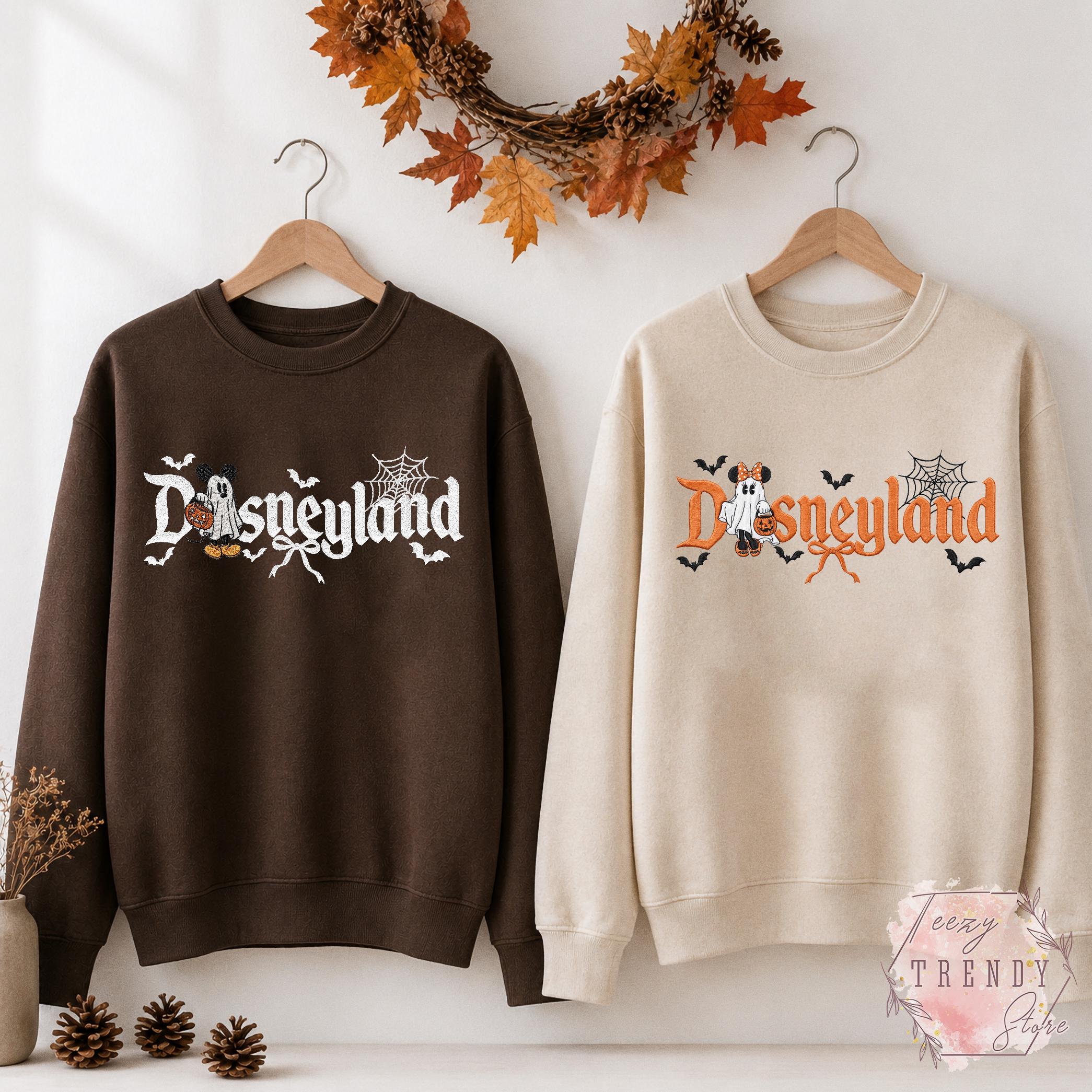 Embroidered Mickey and Minnie Disneyland Halloween Couple Shirt – Mickey Ghost Disney Halloween Matching Tee for Halloween Party Outfit - photo 5