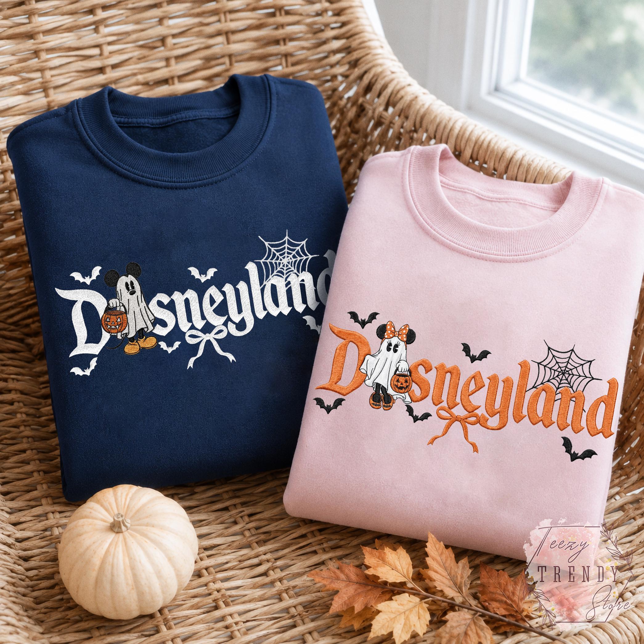 Embroidered Mickey and Minnie Disneyland Halloween Couple Shirt – Mickey Ghost Disney Halloween Matching Tee for Halloween Party Outfit - photo 6